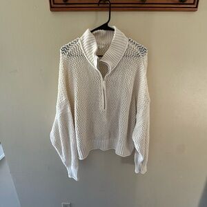 American Eagle Outfitters Cream Knit Cowl Sweater